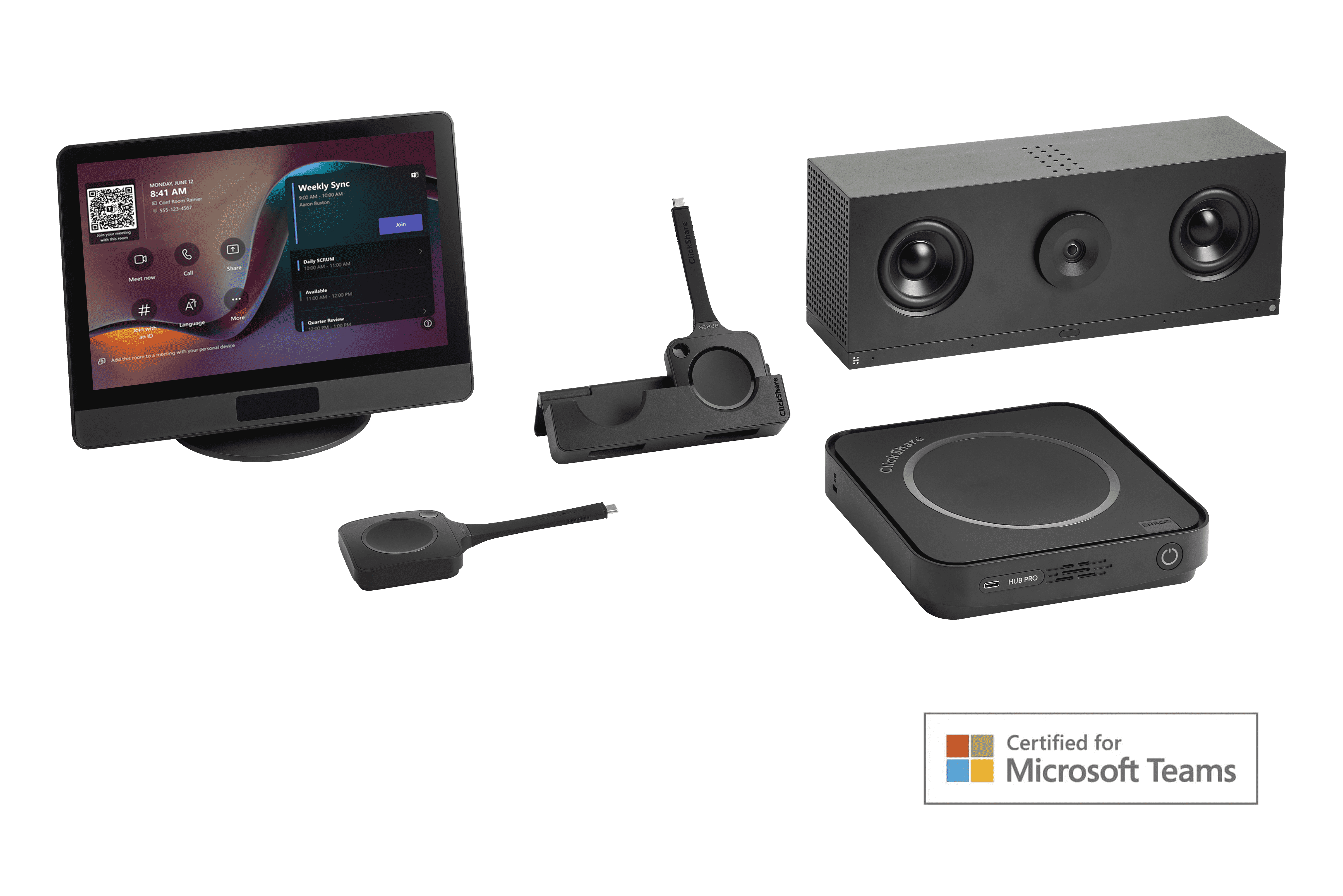 ClickShare Hub Pro and Huddly C1