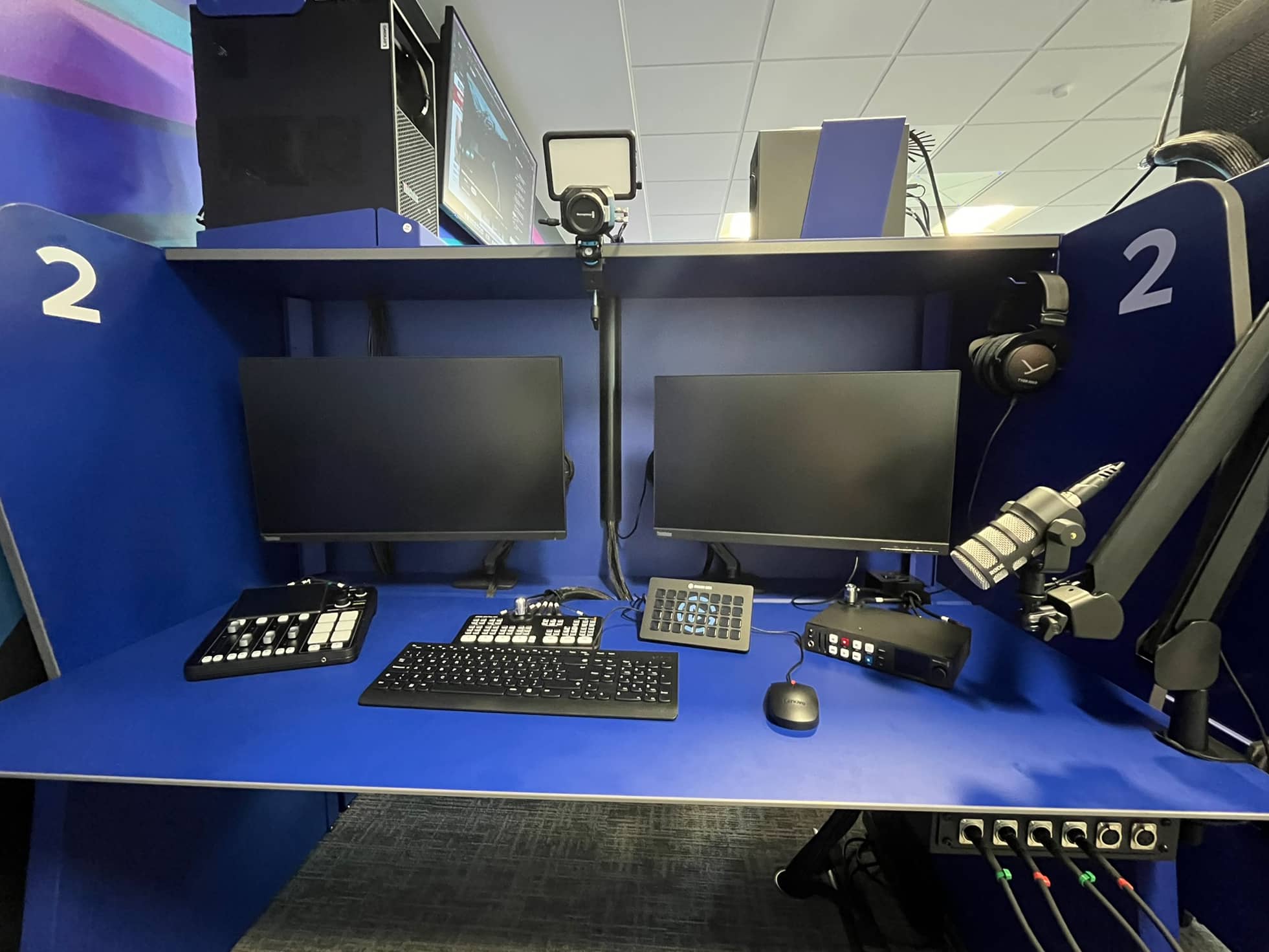Audio visual setup in a university esports suite