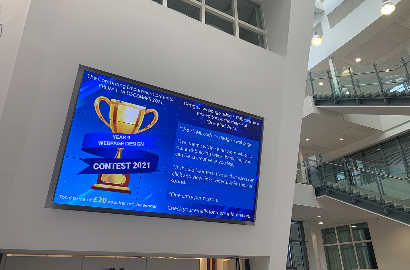 Blessed John Henry Newman RC College - Video Wall thumbnail